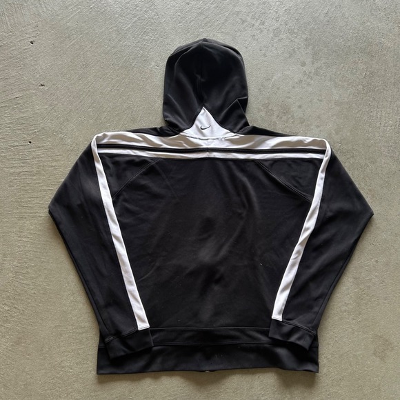 Vintage Y2K Nike Sweatshirt Size XL Black Full Zip Hoodie Swoosh Logo Track - Picture 4 of 8
